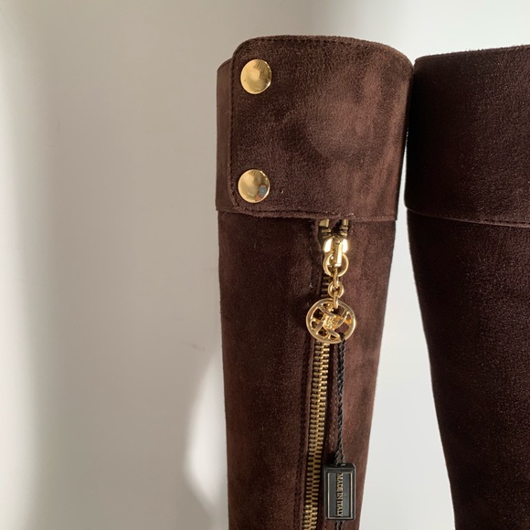 NWT, Brown suede boots, 3 inch heel, zip front - Picture 4 of 10